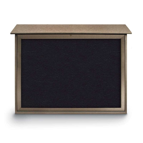 Indoor Enclosed Combo Board, 42"x32", Bronze Frame/Grey & Rubber